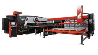 EML punch laser combination machine with L III sheet metal loading system